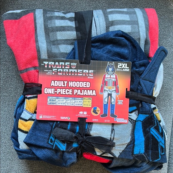 Transformers Adult Hooded One-Piece Pajama - Picture 1 of 3